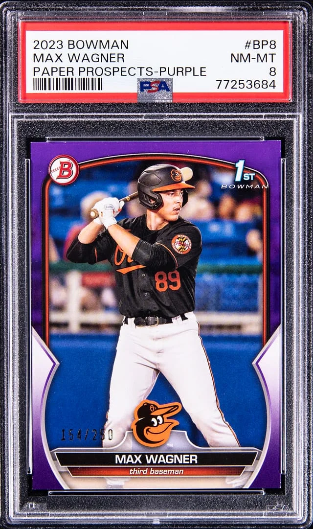 2023 Bowman Max Wagner Paper Prospects Purple #BP8 card image