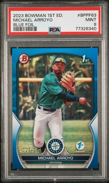 2023 Bowman Michael Arroyo 1st Edition Blue Foil #Bppf63 card image