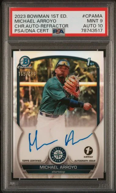 2023 Bowman Michael Arroyo 1st Edition Chrome Autographs Refractor #CPAMA card image