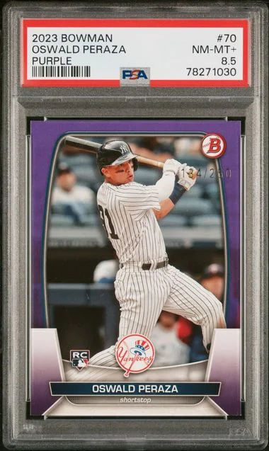 2023 Bowman Oswald Peraza Blue Pattern #70 card image