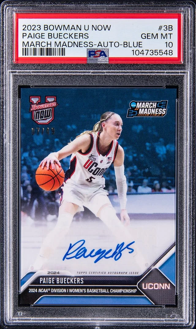 2023 Bowman Paige Bueckers U Now March Madness Autograph Blue #3B card image