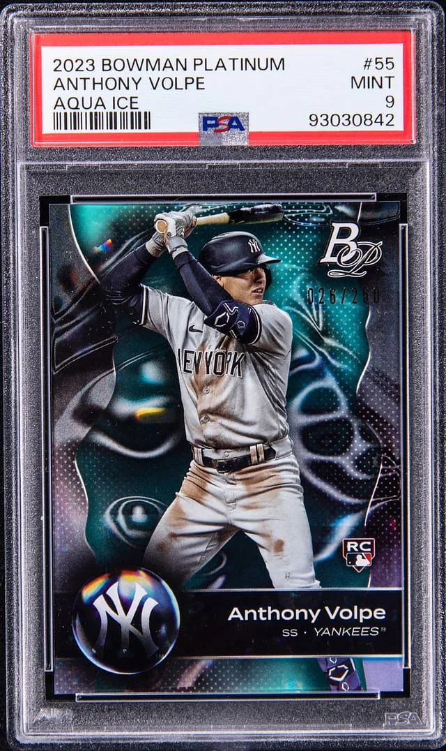 2023 Bowman Platinum Anthony Volpe (26/250) Aqua Ice #55 card image