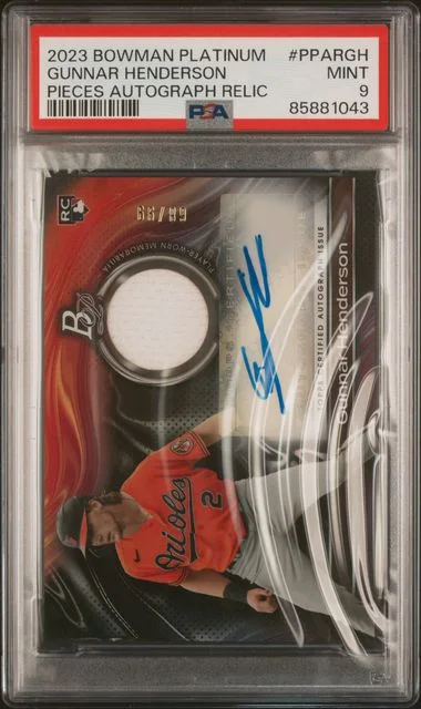 2023 Bowman Platinum Gunnar Henderson Platinum Pieces Autograph Relic #PPAR-GH card image