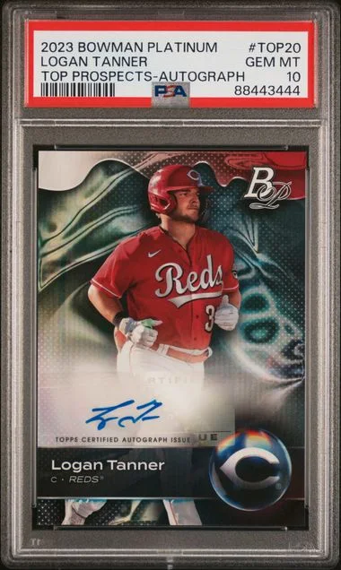 2023 Bowman Platinum Logan Tanner Top Prospects Autograph #TOP20 card image