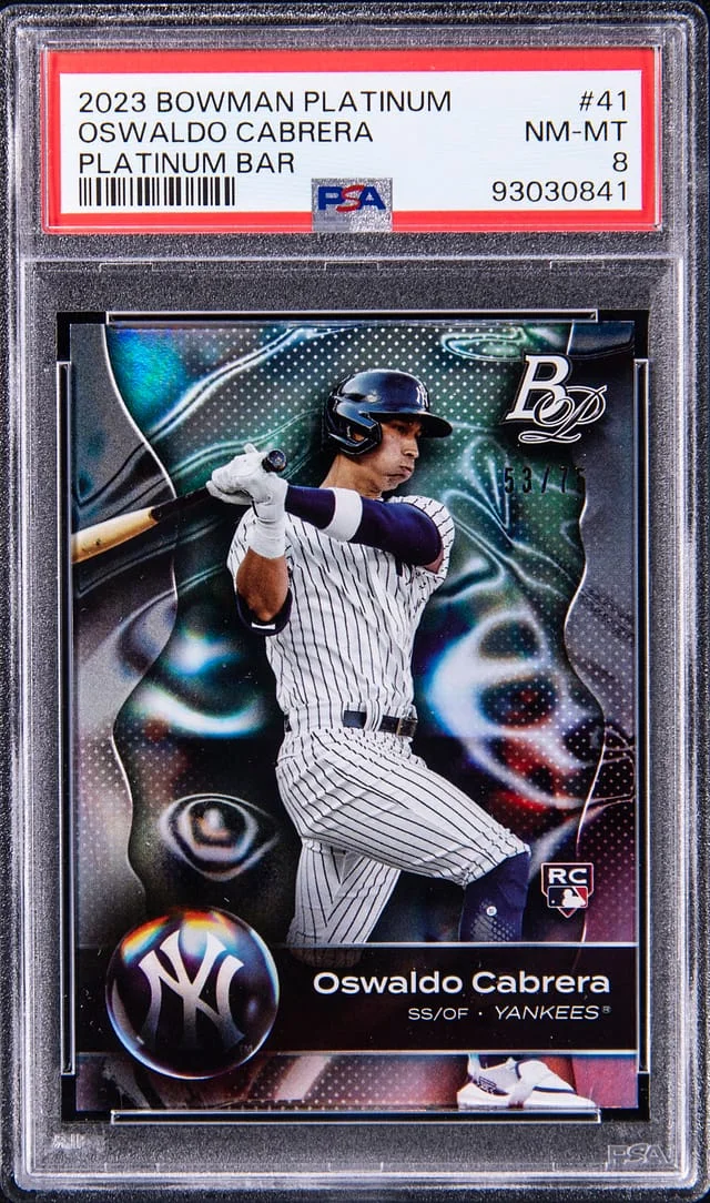 2023 Bowman Platinum Oswaldo Cabrera (53/75) M-MT 8 Platinum Bar #41 card image