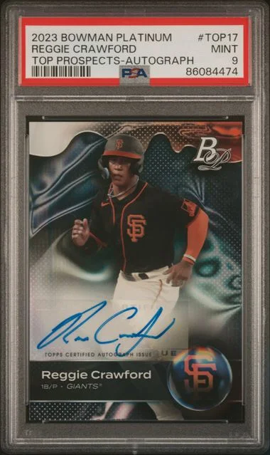 2023 Bowman Platinum Reggie Crawford Top Prospects Autograph #TOP17 card image
