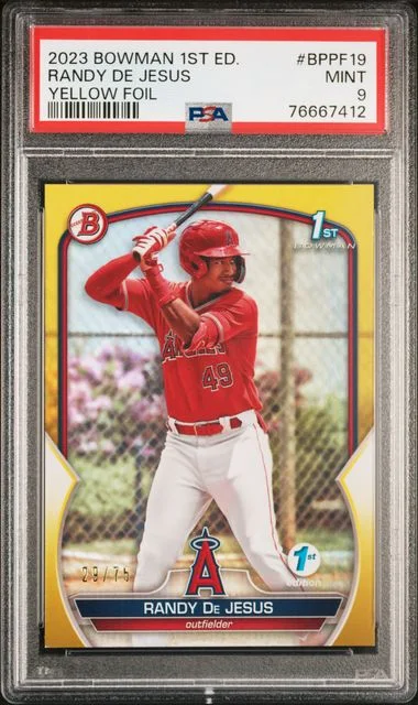 2023 Bowman Randy De Jesus 1st Edition Yellow Foil #BPPF-19 card image