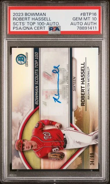 2023 Bowman Robert Hassell Scouts' Top 100 Autograph #BTP16 card image