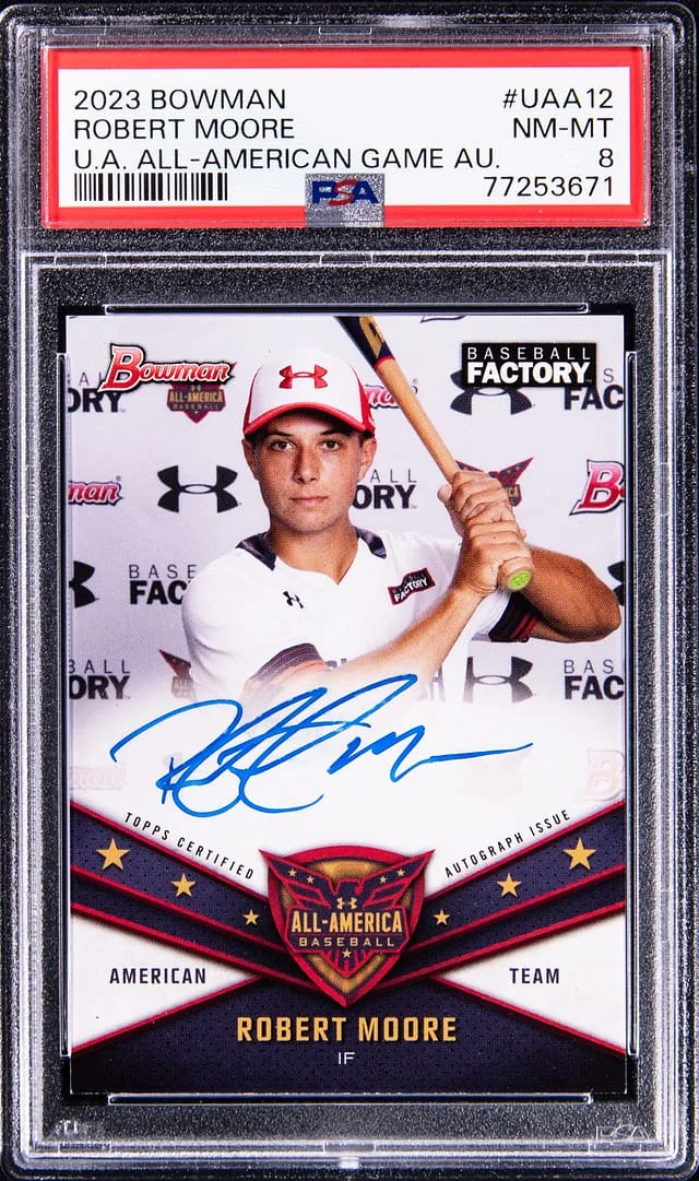 2023 Bowman Robert Moore Under Armour All-American Game Autograph #UAA12 card image