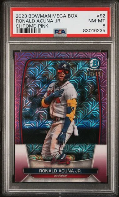 2023 Bowman Ronald Acuna Jr. Mega Box Chrome Pink #92 card image
