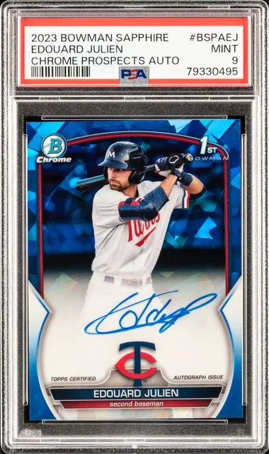 2023 Bowman Sapphire Edition Chrome Prospects Autographs Bspaej Edouard Julien #no-number card image
