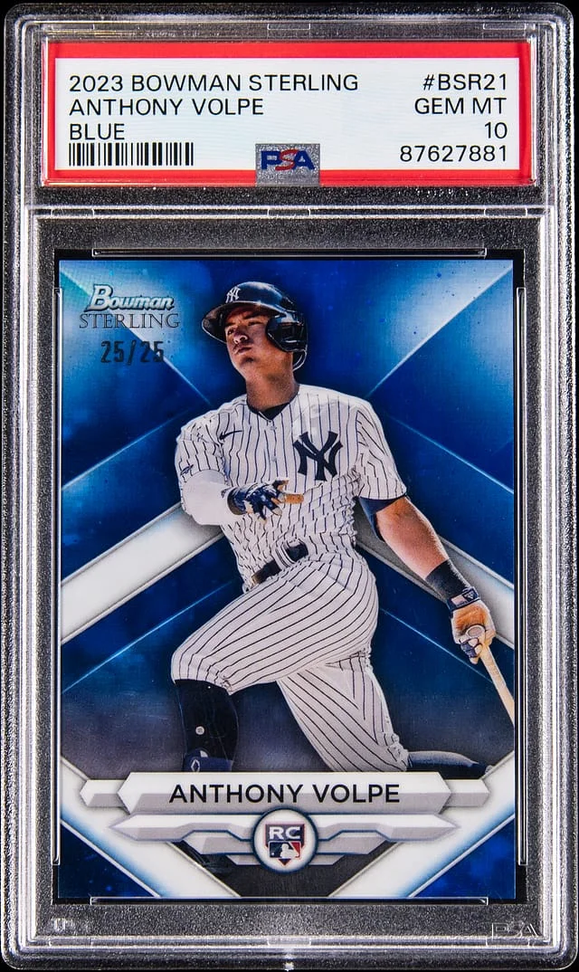 2023 Bowman Sterling Anthony Volpe Blue #BSR-21 card image