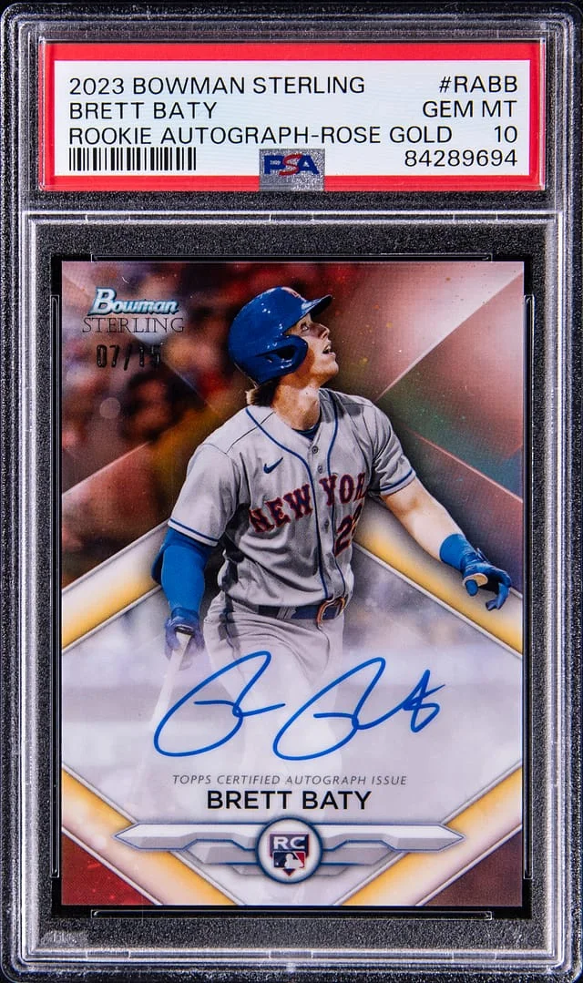 2023 Bowman Sterling Brett Baty Autographs Rose Gold #RABB card image