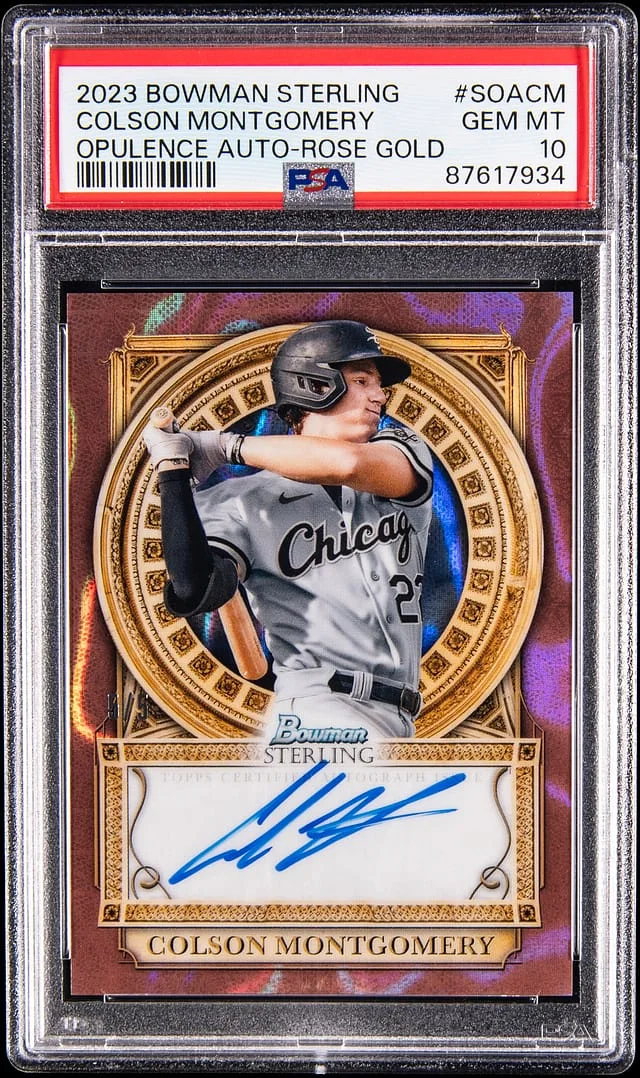 2023 Bowman Sterling Colson Montgomery Opulence Autographs Rose Gold #SOA-CM card image