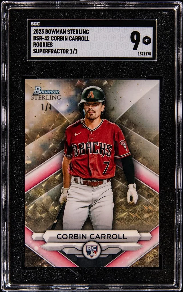 2023 Bowman Sterling Corbin Carroll Rookies SuperFractor #BSR-42 card image