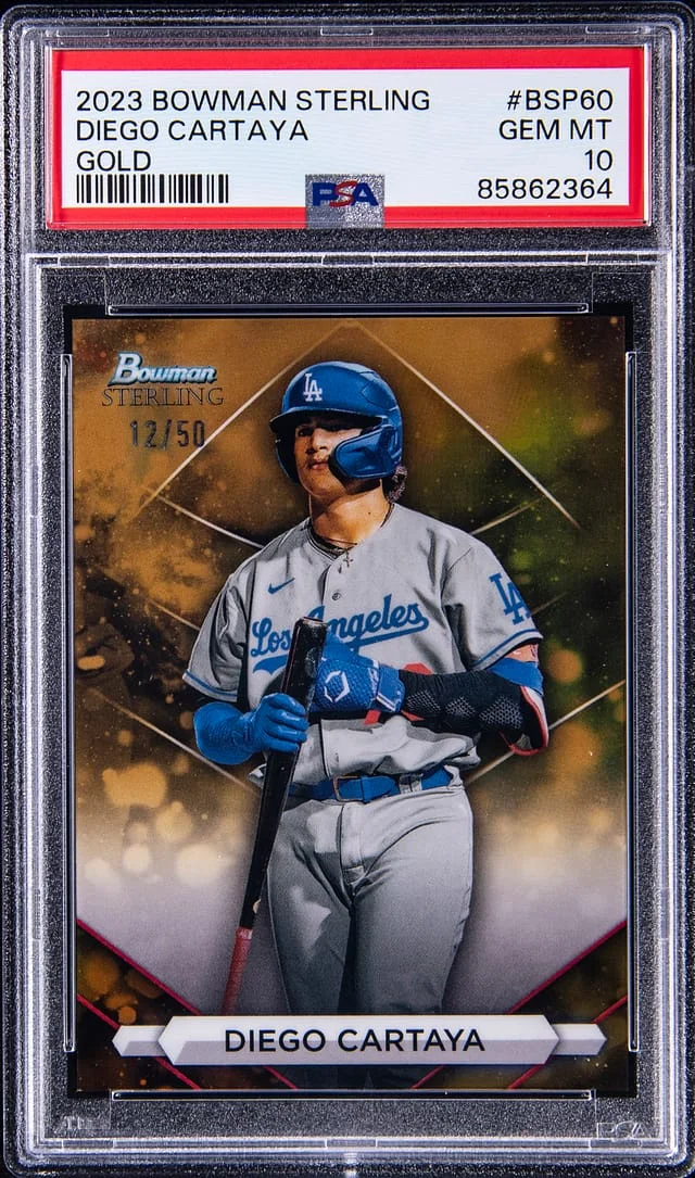 2023 Bowman Sterling Diego Cartaya Gold #BSP60 card image