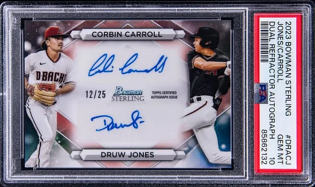 2023 Bowman Sterling Druw Jones/Corbin Carroll Dual Refractor Autograph #DRACJ card image