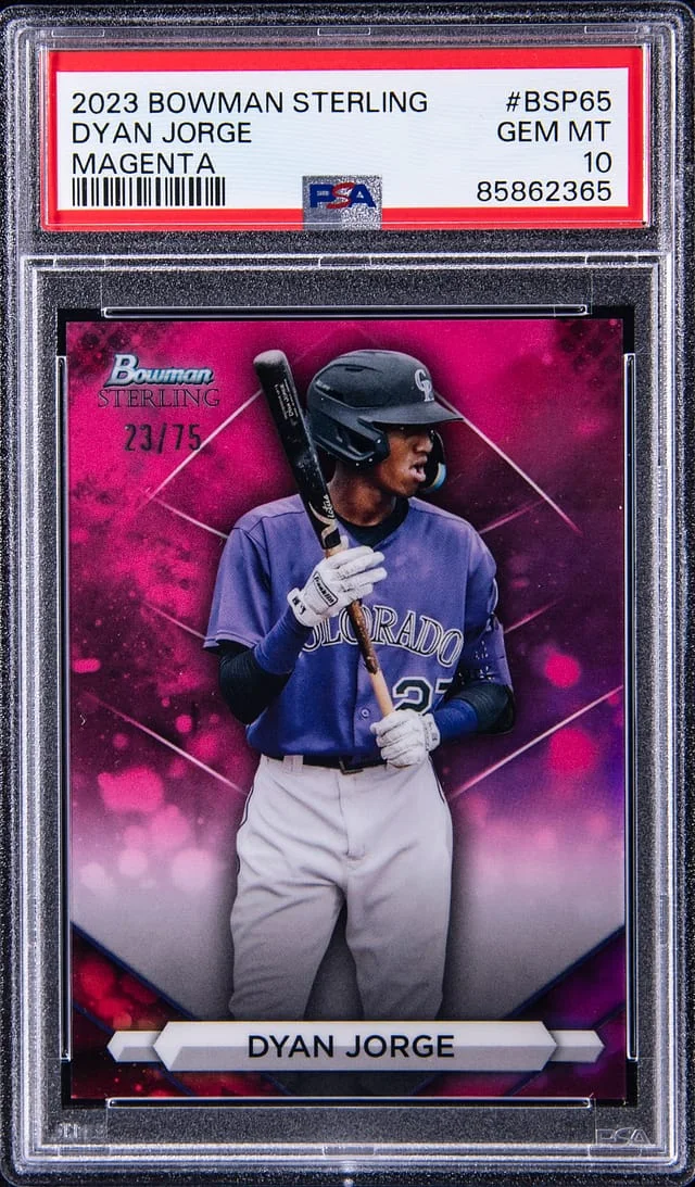 2023 Bowman Sterling Dyan Jorge Magenta #BSP65 card image