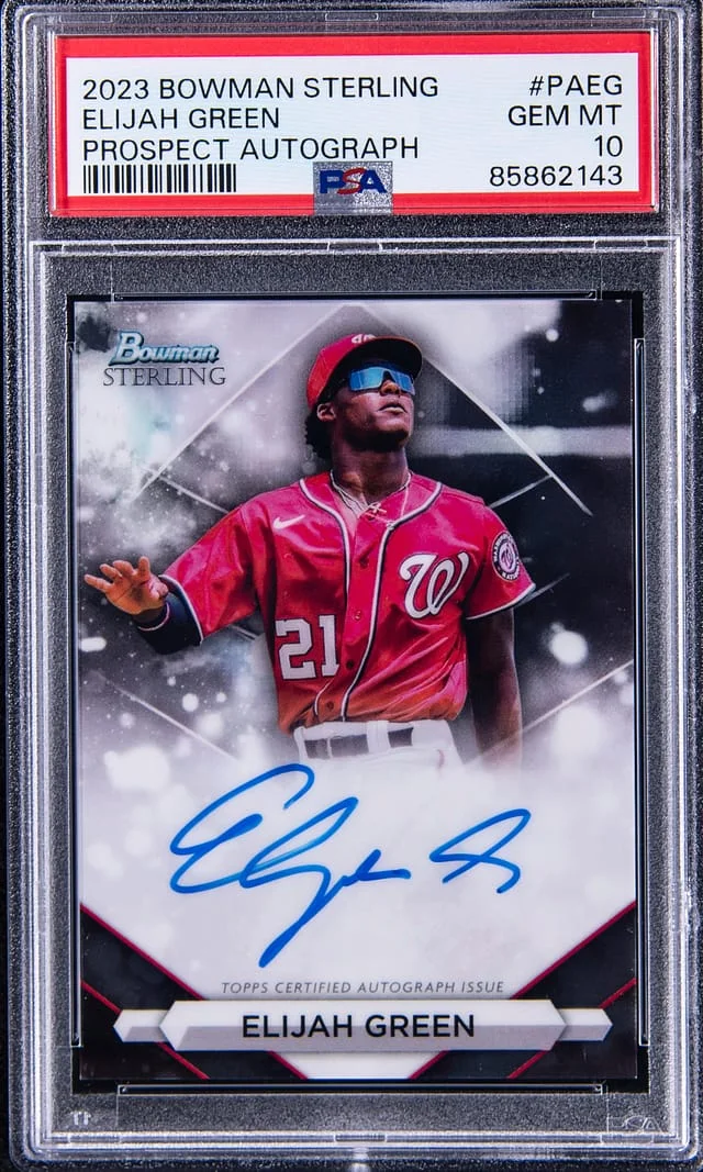 2023 Bowman Sterling Elijah Prospect Autograph #PAEG card image