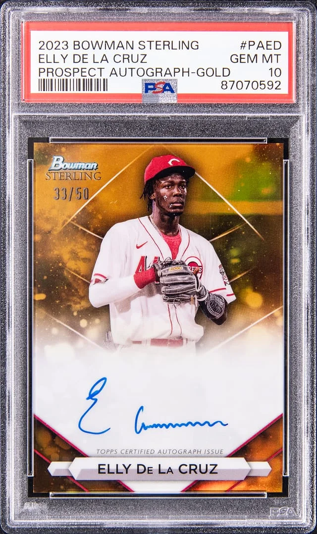 2023 Bowman Sterling Elly De La Cruz Prospect Autographs Gold #PA-ED card image