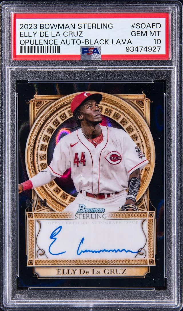 2023 Bowman Sterling Elly De La Cruz Opulence Autograph Black Lava #SOAED card image
