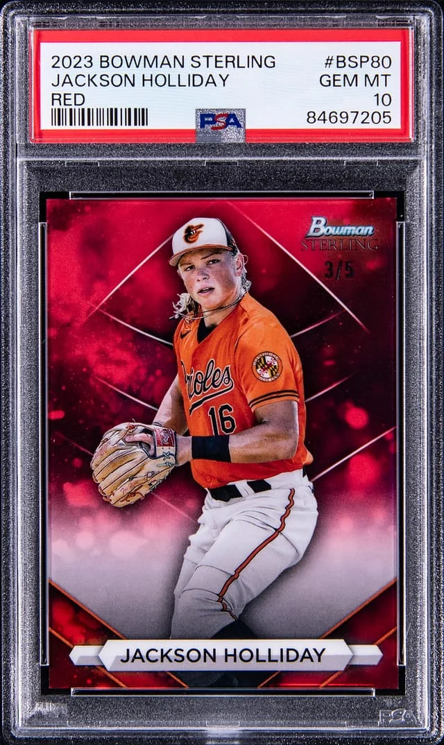 2023 Bowman Sterling Jackson Holliday Red #BSP-80 card image