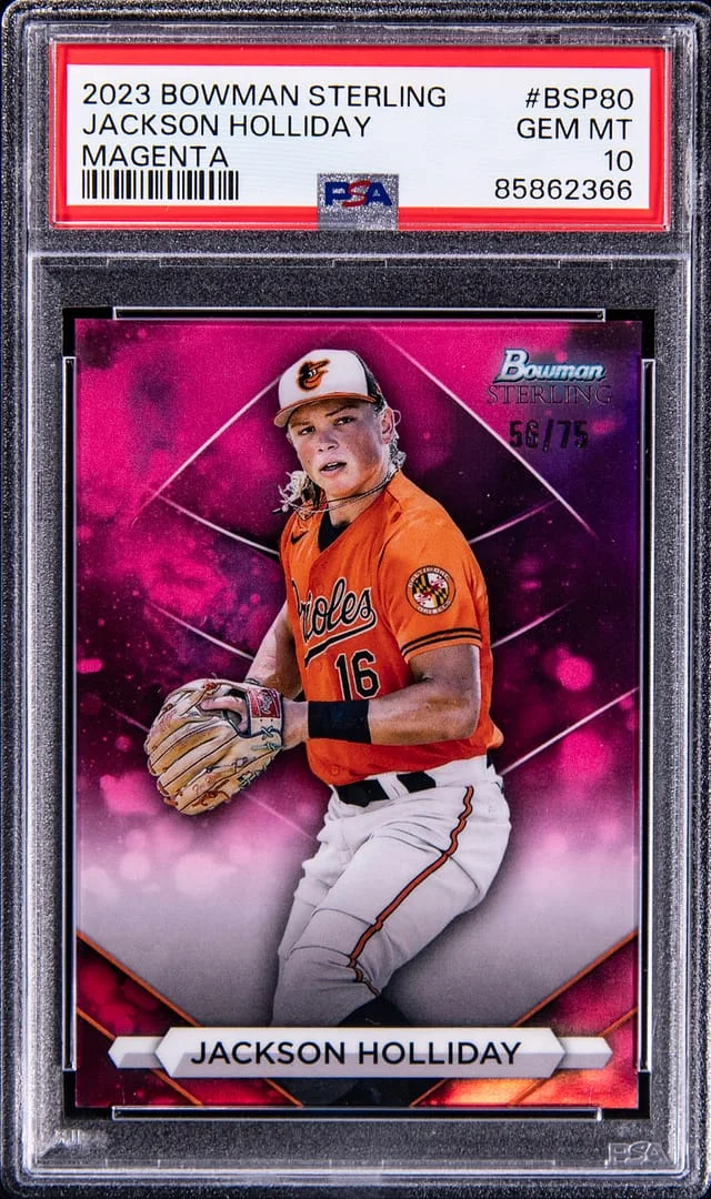 2023 Bowman Sterling Jackson Holliday Magenta #BSP80 card image