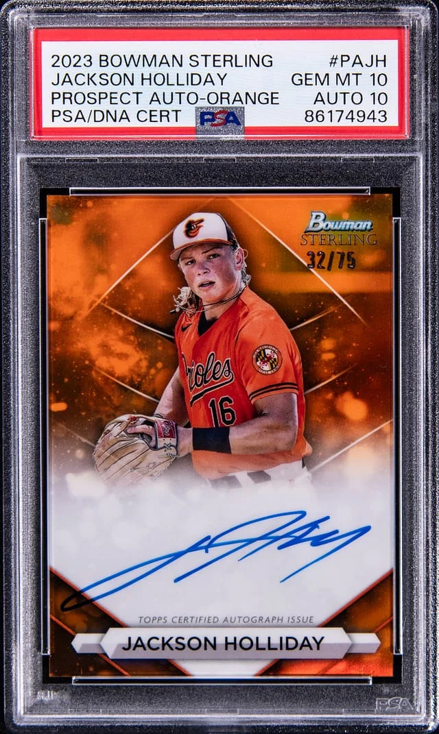 2023 Bowman Sterling Jackson Holliday Prospect Autographs Speckle #PAJH card image