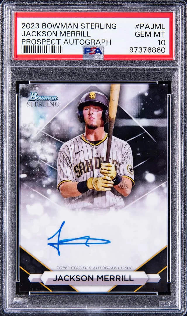 2023 Bowman Sterling Jackson Merrill Prospect Autograph #PA-JML card image
