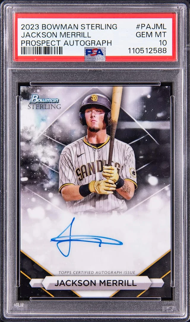 2023 Bowman Sterling Jackson Merrill Prospect Autograph #PAJML card image