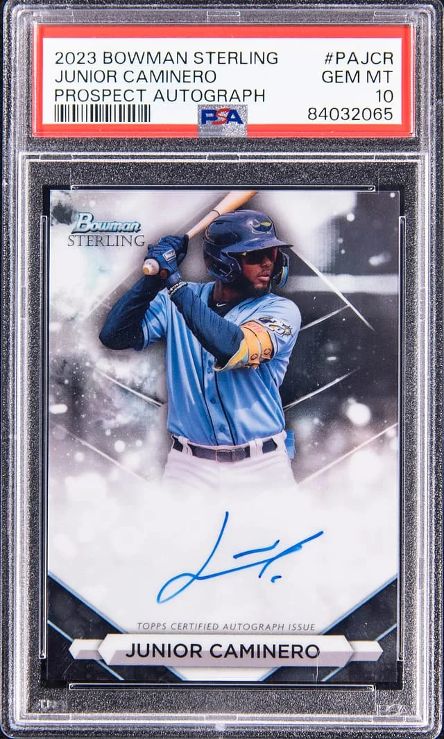 2023 Bowman Sterling Junior Caminero Prospect Autograph #PA-JCR card image