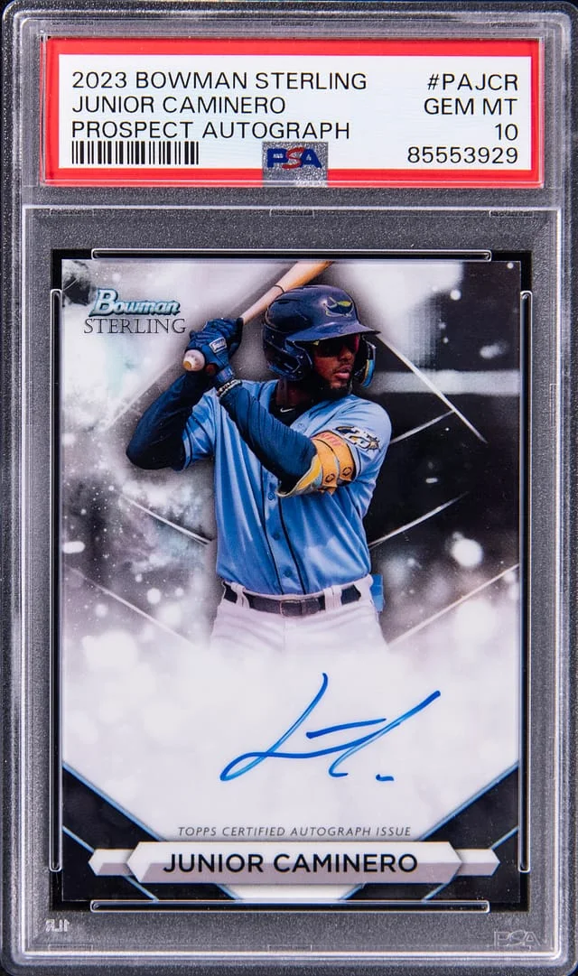 2023 Bowman Sterling Junior Caminero Prospect Autographs #PAJCR card image