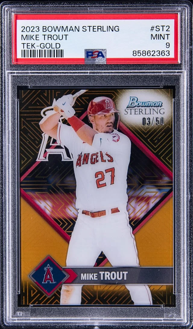 2023 Bowman Sterling Mike Trout Tek-Blue #ST2 card image