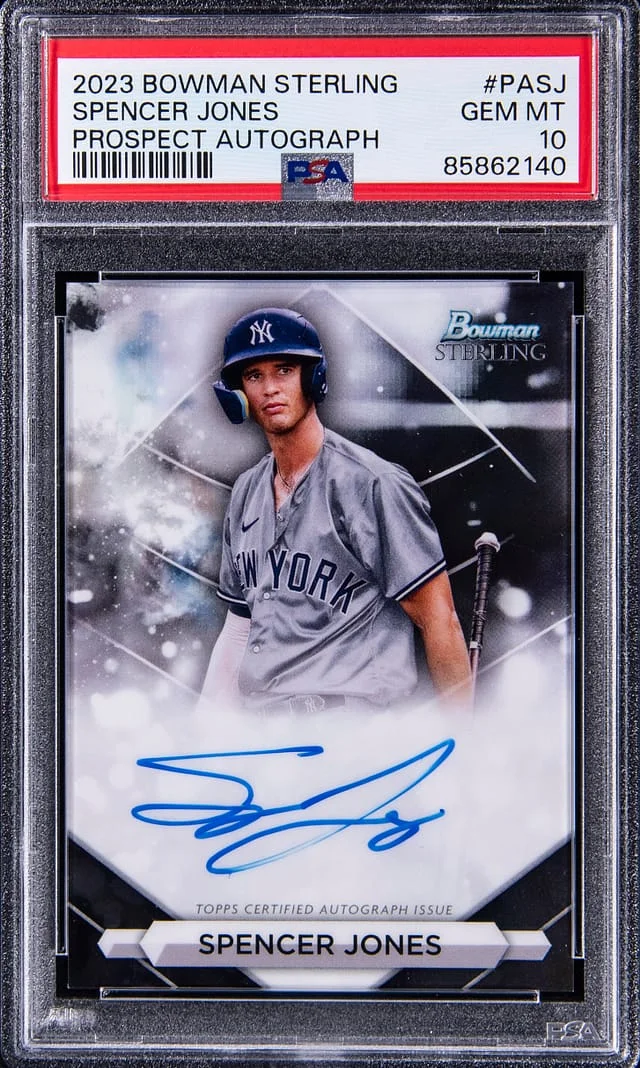 2023 Bowman Sterling Spencer Jones Prospect Autographs #PASJ card image