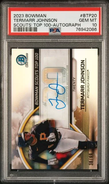 2023 Bowman Termarr Johnson Scouts' Top 100 Autograph #BTP-20 card image