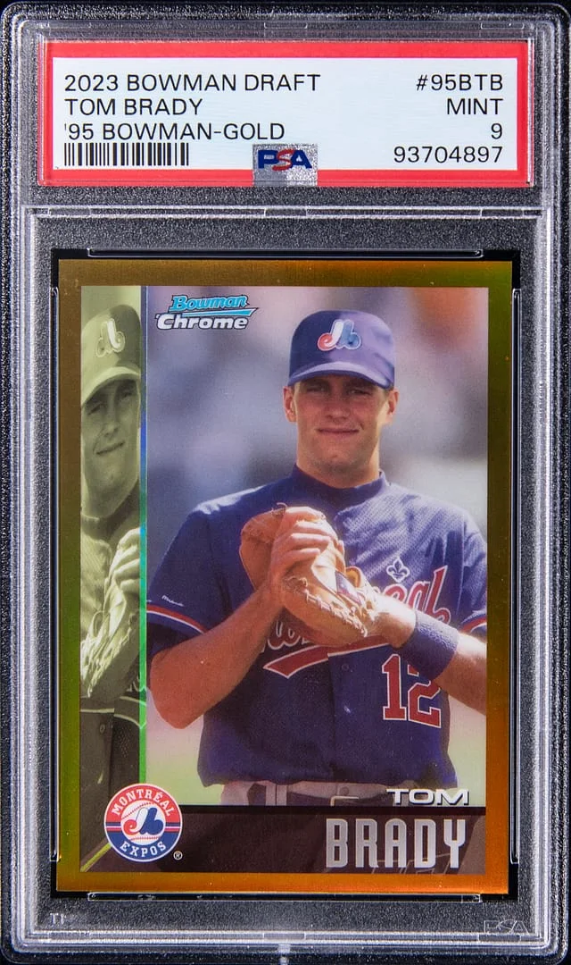 2023 Bowman Tom Brady 95 Bowman Draft Gold #95B-TB card image