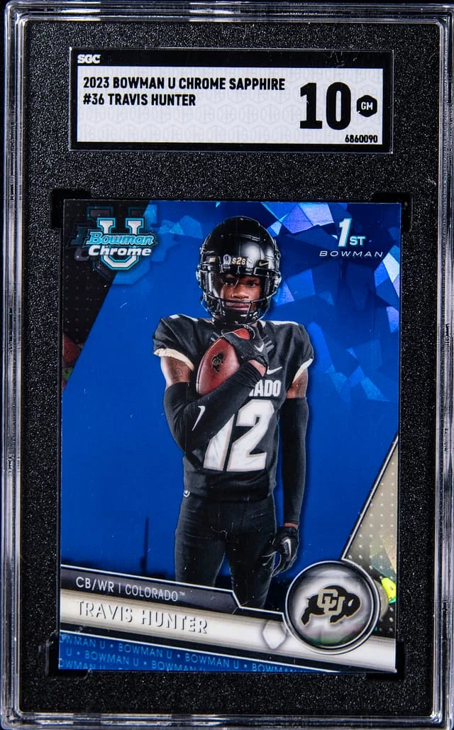 2023 Bowman Travis Hunter U Chrome Sapphire #36 card image