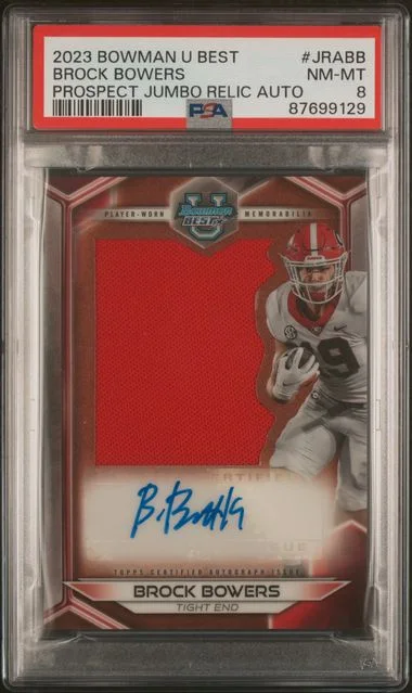 2023 Bowman University Best Brock Bowers Prospect Jumbo Relic Autographs #JRA-BB card image