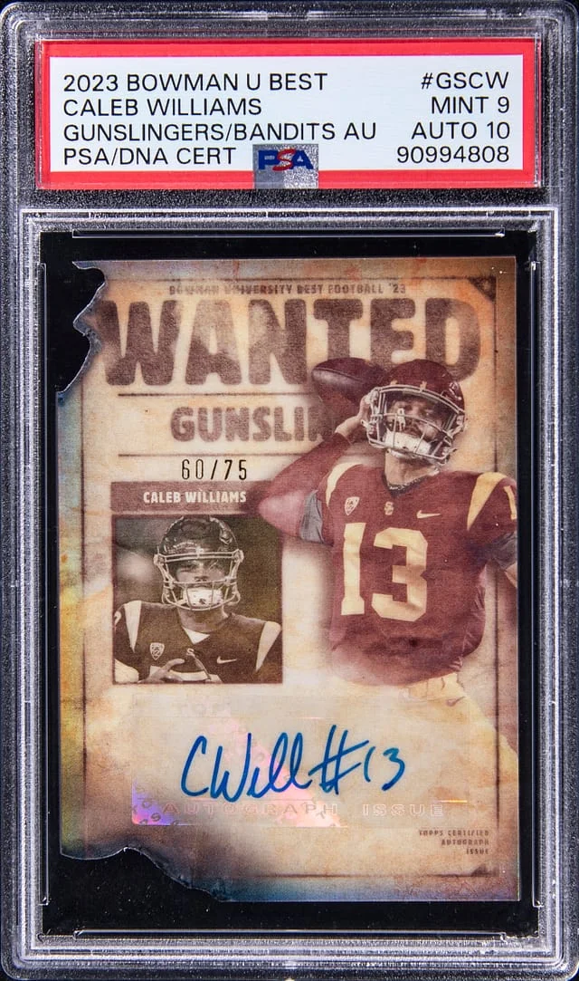 2023 Bowman University Best Caleb Williams Gunslingers/Bandits Autograph #GSCW card image