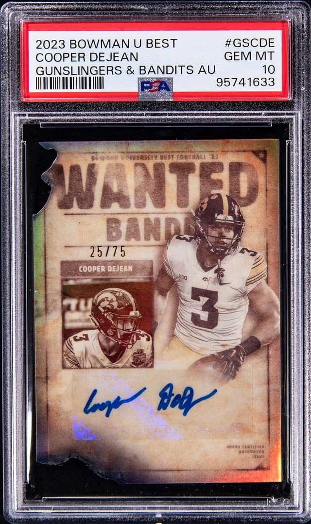 2023 Bowman University Best Cooper DeJean Gunslingers & Bandits Autograph #GSCDE card image