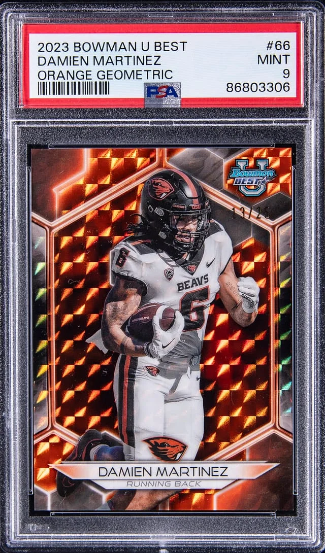 2023 Bowman University Best Damien Martinez Orange Geometric #66 card image