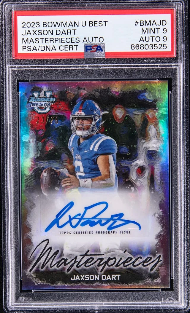 2023 Bowman University Best Jaxson Dart Masterpieces Autograph #BMAJD card image