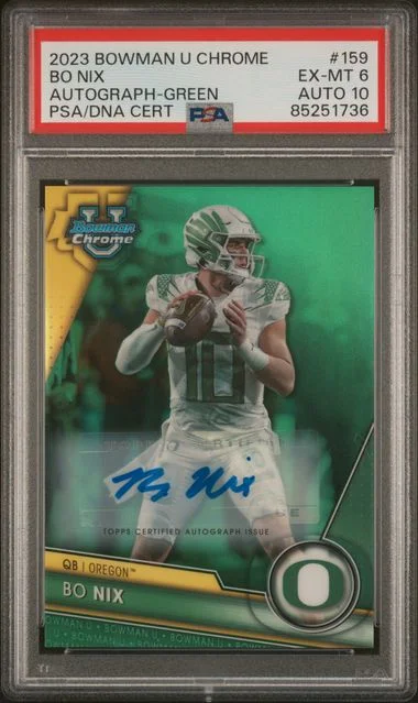 2023 Bowman University Chrome Bo Nix Autograph #159 card image