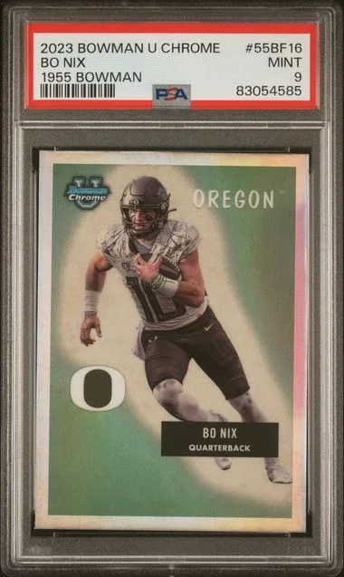 2023 Bowman University Chrome Bo Nix 1955 Bowman #55Bf16 card image
