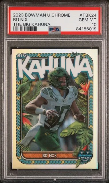 2023 Bowman University Chrome Bo Nix The Big Kahuna #TBK24 card image
