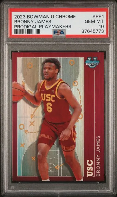 2023 Bowman University Chrome Bronny James Prodigal Playmakers #PP1 card image