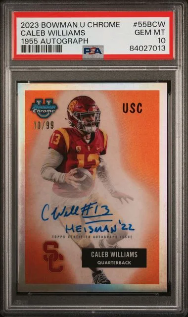 2023 Bowman University Chrome Caleb Williams 1955 Bowman Autograph #55B-CW card image