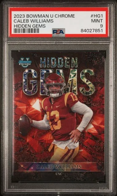 2023 Bowman University Chrome Caleb Williams Hidden Gems #HG1 card image