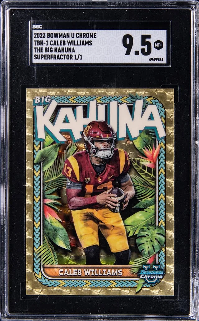 2023 Bowman University Chrome Caleb Williams The Big Kahuna SuperFractor #TBK-1 card image