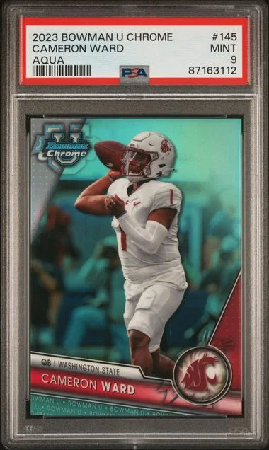 2023 Bowman University Chrome Cameron Ward Aqua #145 card image